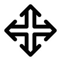 Cross symbol with arrows on a white background vector