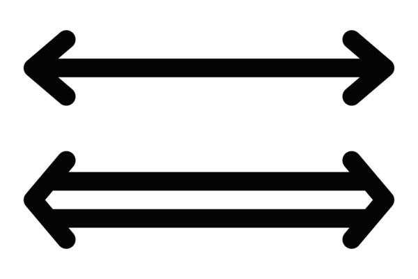 Two arrows pointing in opposite directions