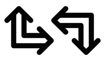 Two arrows pointing in opposite directions vector