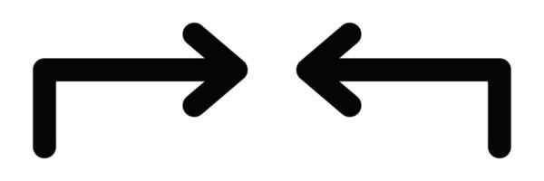 Two arrows pointing in opposite directions vector