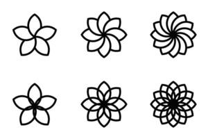 A set of four flower icons in different shapes vector