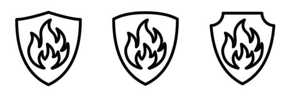 Shields with flames vector