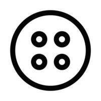 A black and white icon of a button vector