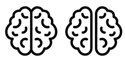 Two brain images, one with a white background and one with a black background vector