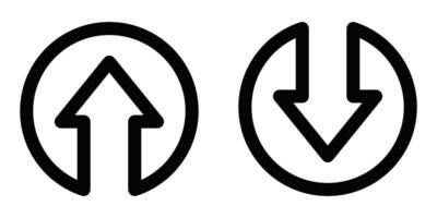 Two arrows pointing in opposite directions vector