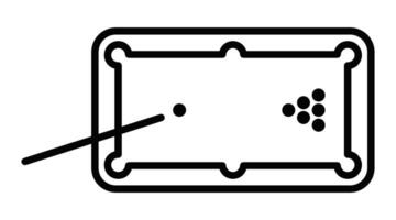 A pool table with a ball and a stick vector
