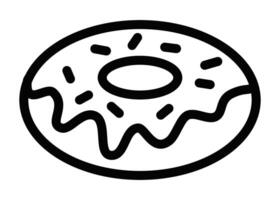 A donut icon in a line drawing vector