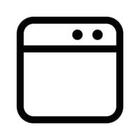 A black and white icon of a computer screen vector