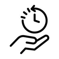 Clock with hand icon in line style . Editable stroke. vector