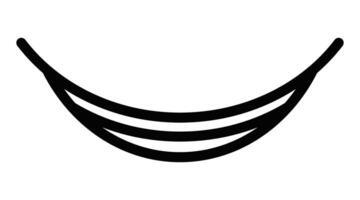 Clean hammock silhouette icon. Editable stroke. vector