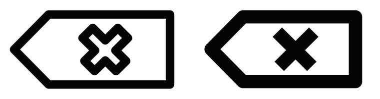 Cross symbol in a frame icon, illustration. Editable stroke. vector