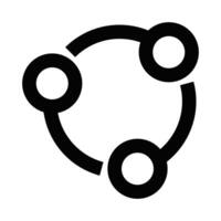 Share icon with three connected circles, illustration. Editable stroke. vector