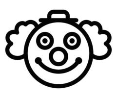 Clown face icon in line art illustration. Editable stroke. vector
