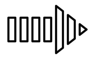 Forward arrow in minimalistic line art. Editable stroke. vector