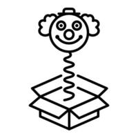 Jack-in-the-box toy icon illustration. Editable stroke. vector
