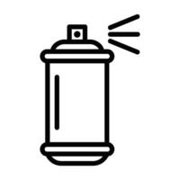 Spray paint can icon in black outline style. Editable stroke. vector
