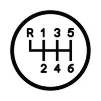 Gear shift icon in minimal outline design. Editable stroke. vector