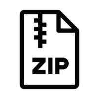 ZIP file icon in minimal outline design. Editable stroke. vector