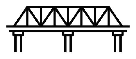 Railway bridge icon in outline design. Editable stroke. vector