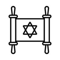 Torah scroll icon in outline design. Editable stroke. vector