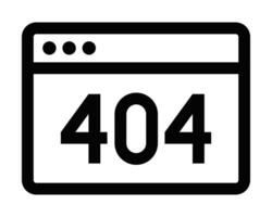 Error 404 icon with web browser design. Editable stroke. vector