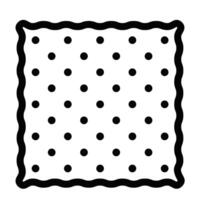 Cracker icon with dotted texture and wavy edges. Editable stroke. vector