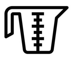 Measuring cup icon with volume markings. Editable stroke. vector