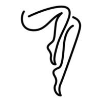 A woman's legs are shown in a line drawing vector