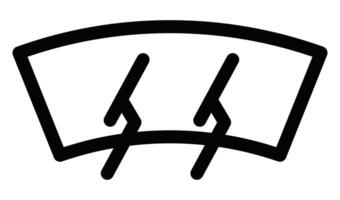 Windshield wiper in minimalistic outline style. Editable stroke. vector