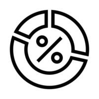 Percentage pie chart in minimalistic style. Editable stroke. vector
