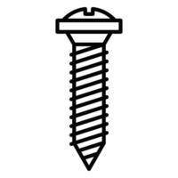 Screw in a minimalistic line art style. Editable stroke. vector