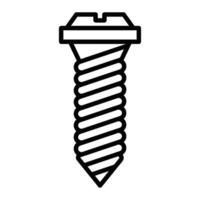 Screw icon in minimalistic line art style. Editable stroke. vector