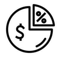 Pie chart icon with dollar symbol and analytics. Editable stroke. vector