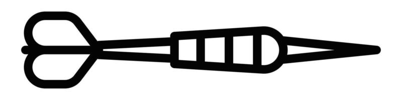 Outline icon of a single dart. Editable stroke. vector
