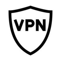 VPN shield icon for secure connections. Editable stroke. vector