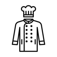 Icon of a chef uniform with buttons and hat. Editable stroke. vector