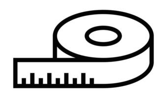 Measuring tape icon in simple outline style. Editable stroke. vector