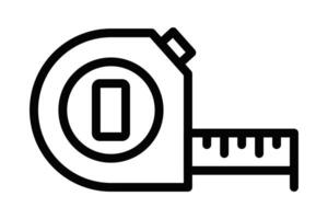 Tape measure icon for measurement tools. Editable stroke. vector