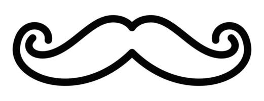 Minimalist mustache icon in clean outlined style. Editable stroke. vector
