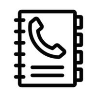 Phone book icon in simple outlined style. Editable stroke. vector