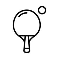 Ping pong paddle icon in minimal style. Editable stroke. vector
