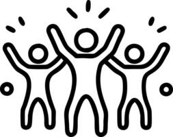 Bokeh image of diverse silhouettes celebrating together with copy space vector