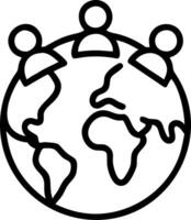 Bokeh image of diverse people forming a world map shape with copy space vector