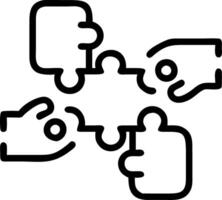 Bokeh digital art with team hands connecting puzzle pieces copy space above. Set 4 vector