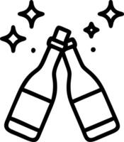 Bokeh digital art of sparkling wine bottles with light reflections copy space below. Set 2 vector