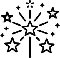 Bokeh digital art of sparklers forming stars copy space above. vector