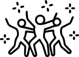 Bokeh digital art of silhouettes of people dancing with vibrant lights and copy space on the side. vector