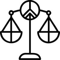Bokeh digital art of scales balancing globe and peace symbols with copy space below. vector