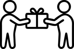 Bokeh digital art of people exchanging gifts with soft lights and copy space above. vector