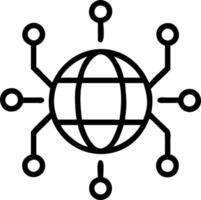 Bokeh digital art of global cybersecurity network with copy space vector